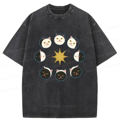 Tokyo-Tiger Eclipse Cat Washed T-Shirt