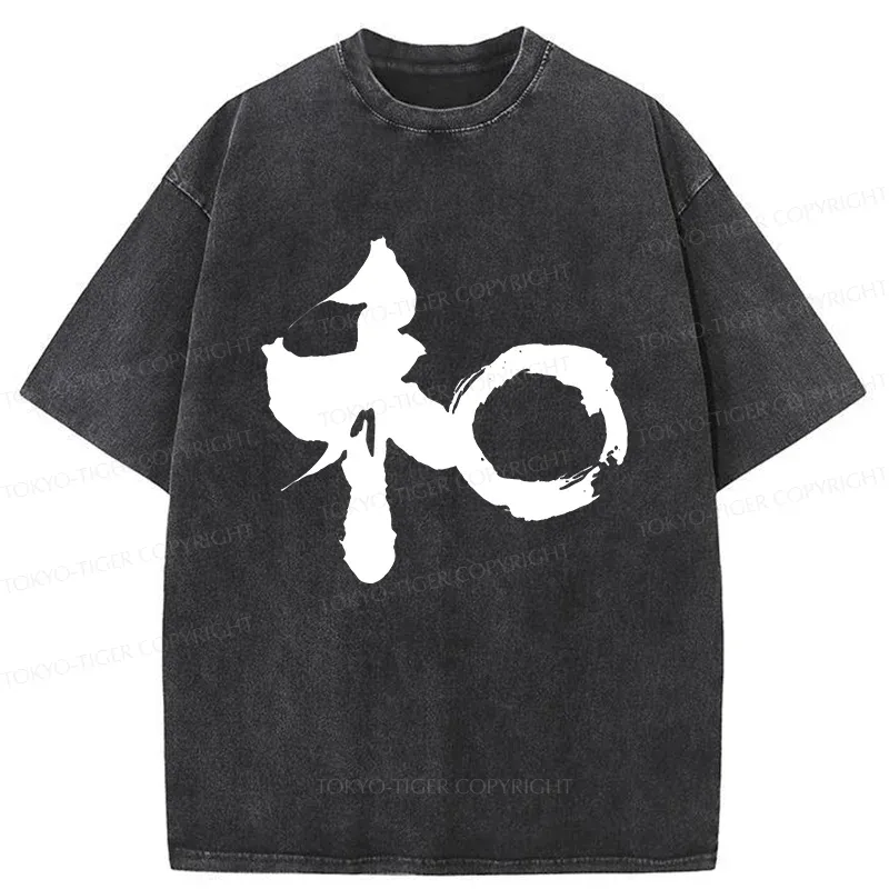 Tokyo-Tiger Peace Kanji Washed T-Shirt