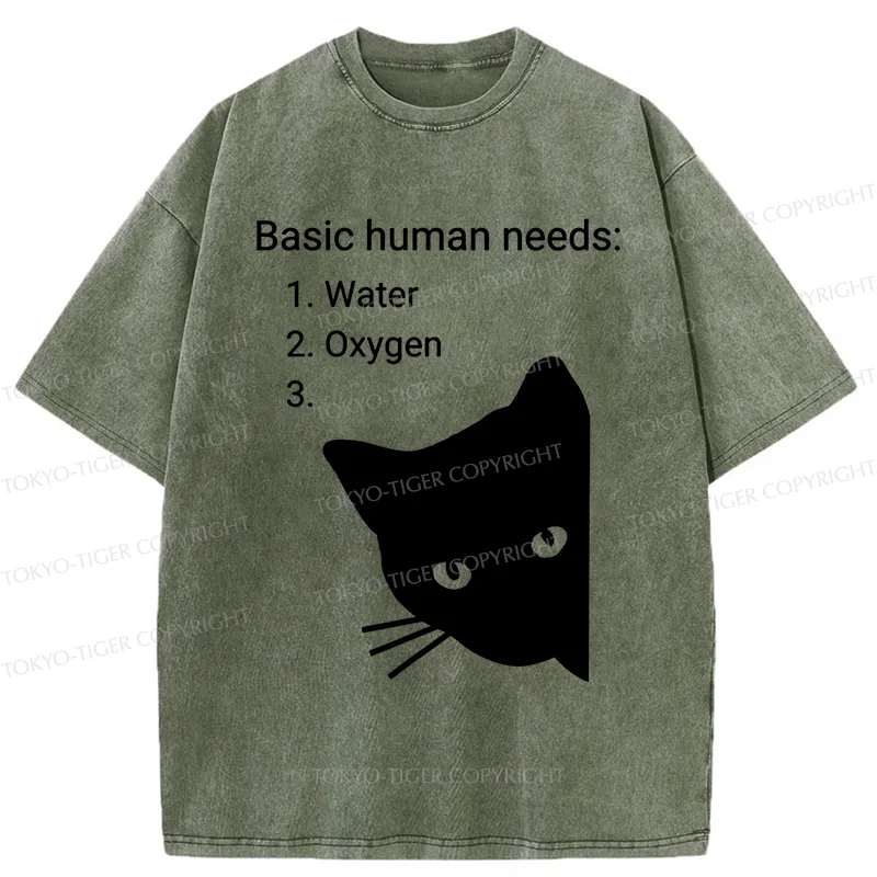 Tokyo-Tiger Basic Human Needs Washed T-Shirt