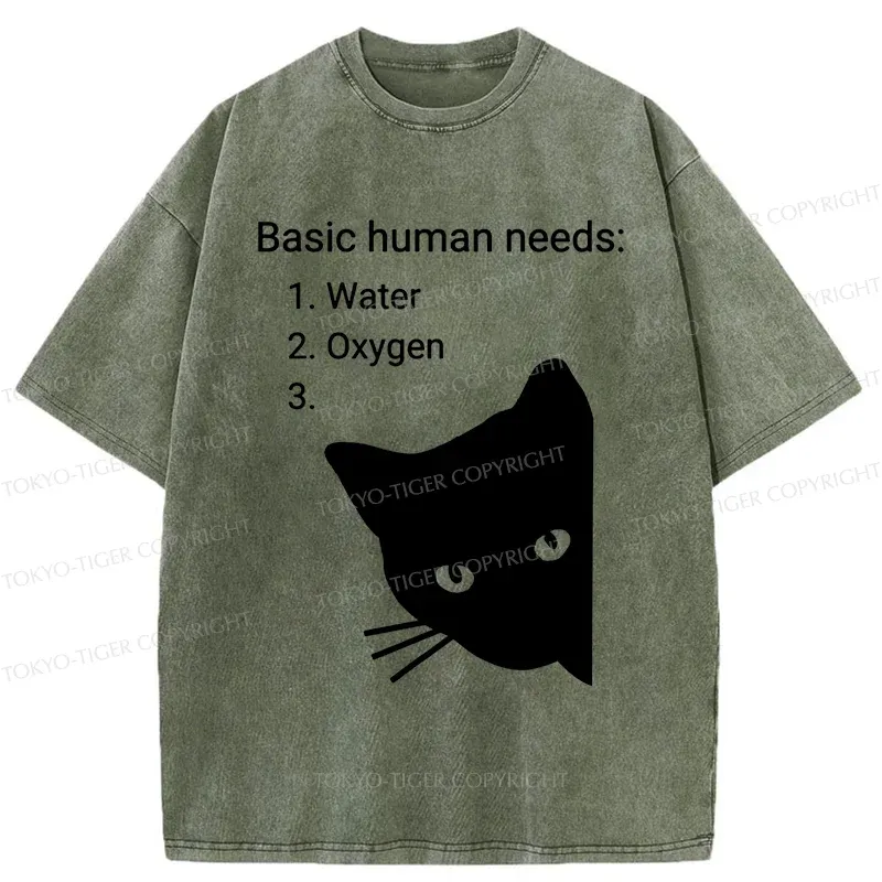 Tokyo-Tiger Basic Human Needs Washed T-Shirt
