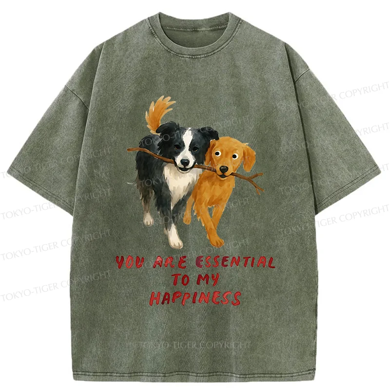 Tokyo-Tiger Dogs' Friendship Washed T-Shirt