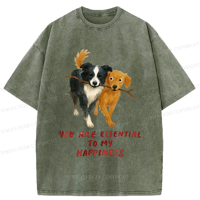 Tokyo-Tiger Dogs' Friendship Washed T-Shirt