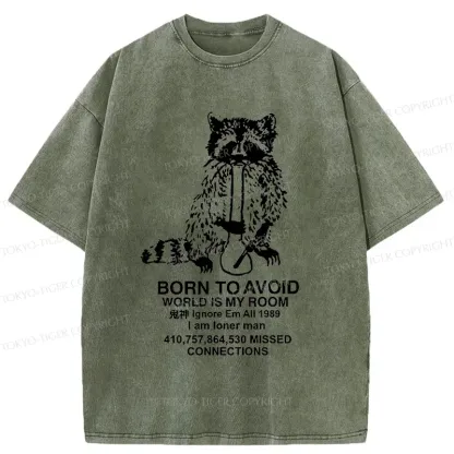 Tokyo-Tiger Raccoon Meme Washed T-Shirt