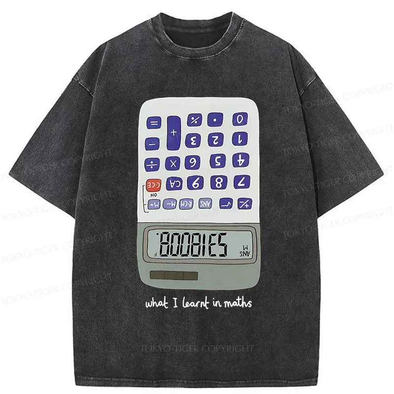 Tokyo-Tiger Calculator Funny Washed T-Shirt Sale