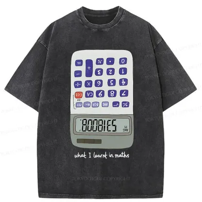 Tokyo-Tiger Calculator Funny Washed T-Shirt