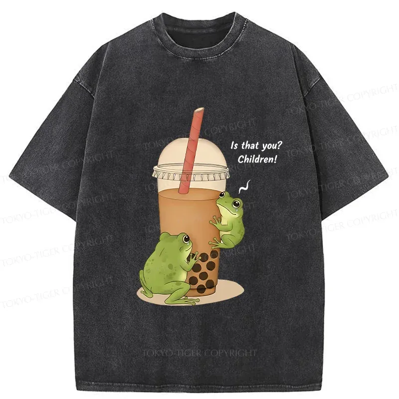 Tokyo-Tiger Frog Looking For Tadpoles Washed T-Shirt Sale