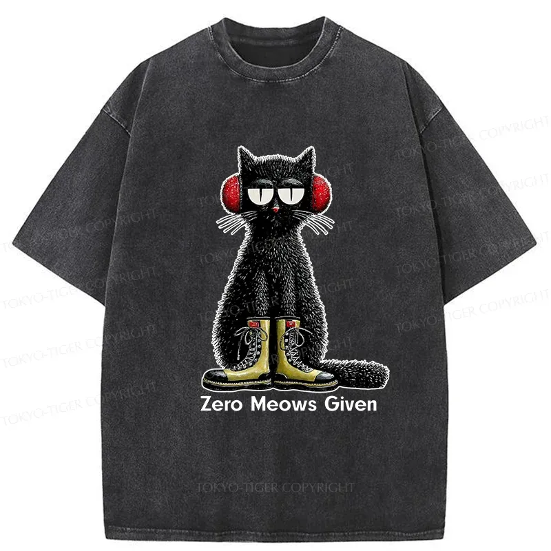 Tokyo-Tiger Cat Doesn't Care At All Washed T-Shirt