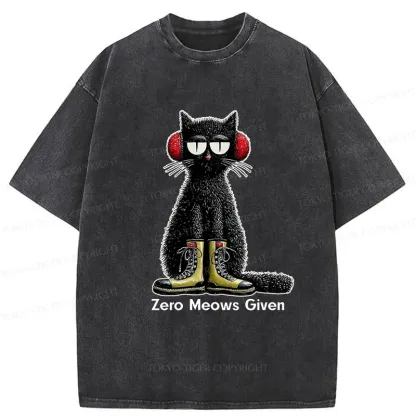 Tokyo-Tiger Cat Doesn't Care At All Washed T-Shirt