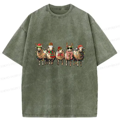 Tokyo-Tiger Christmas Sheep Washed T-Shirt