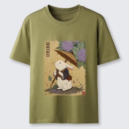 Tokyo-Tiger Ukiyoe Rainy Stroll Bunny Classic T-Shirt