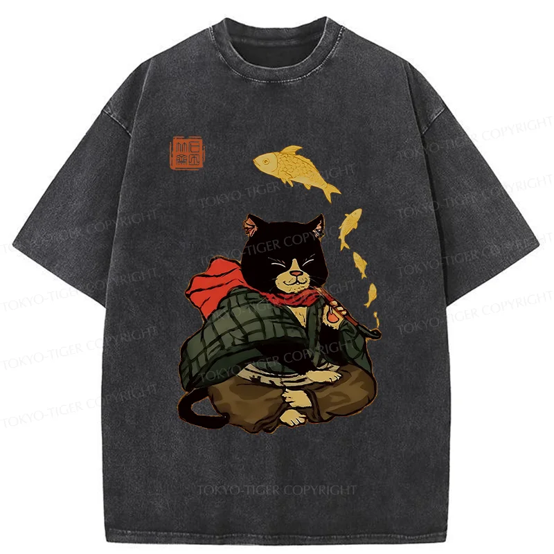 Tokyo-Tiger Smoke Like Fish Washed T-Shirt