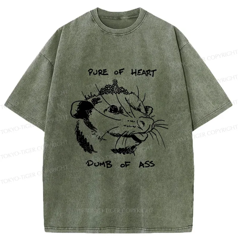 Tokyo-Tiger Contrasting Life Of The Possum Washed T-Shirt