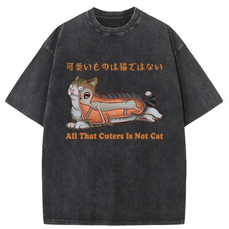 Tokyo-Tiger All That Cuters Is Not Cat Washed T-Shirt