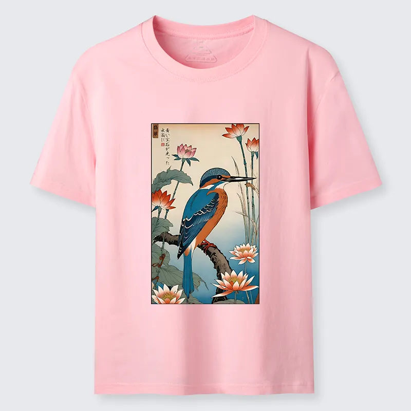Tokyo-Tiger Ukiyo-e Kingfisher Classic T-Shirt