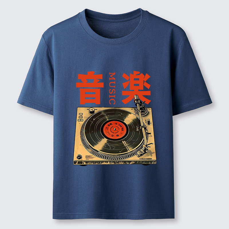 Tokyo-Tiger Retro Music Record Player Classic T-Shirt