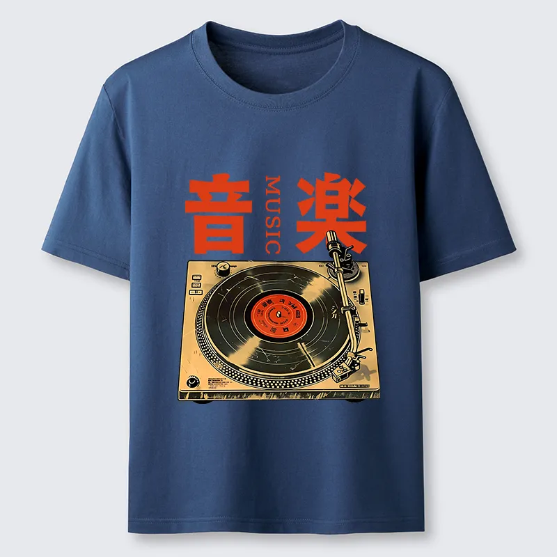 Tokyo-Tiger Retro Music Record Player Classic T-Shirt