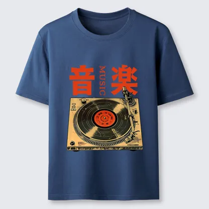 Tokyo-Tiger Retro Music Record Player Classic T-Shirt