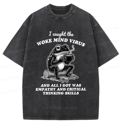 Tokyo-Tiger Awakened Thinking Virus Frog Washed T-Shirt