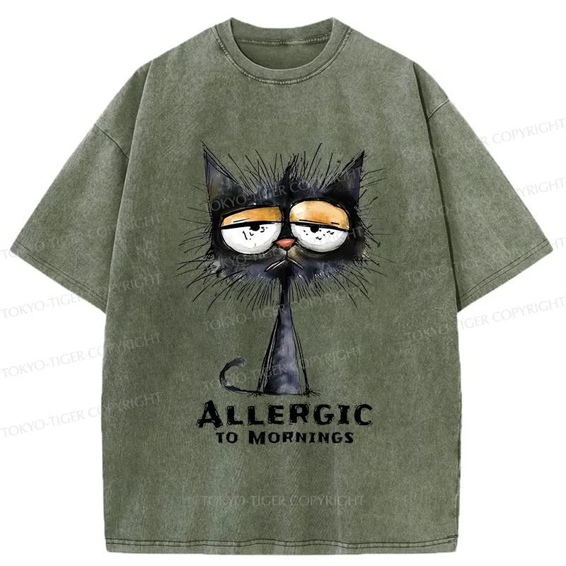 Tokyo-Tiger Cats Are Allergic To Morning Washed T-Shirt