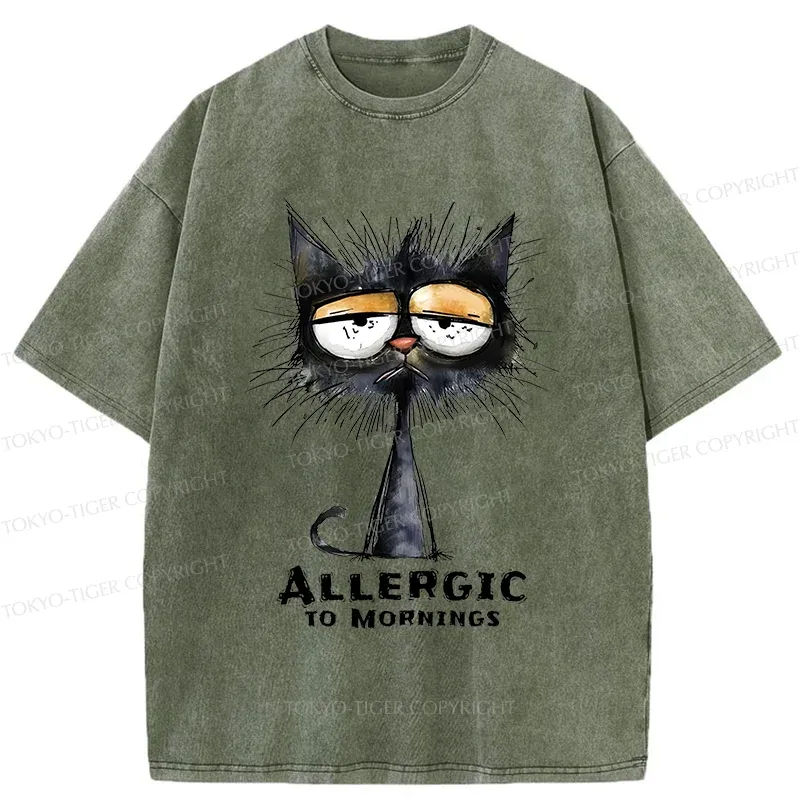 Tokyo-Tiger Cats Are Allergic To Morning Washed T-Shirt