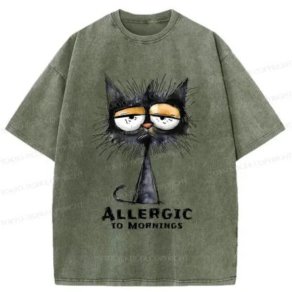 Tokyo-Tiger Cats Are Allergic To Morning Washed T-Shirt