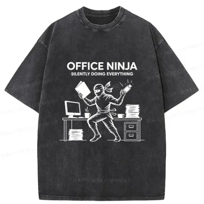 Tokyo-Tiger Workplace Ninja Washed T-Shirt