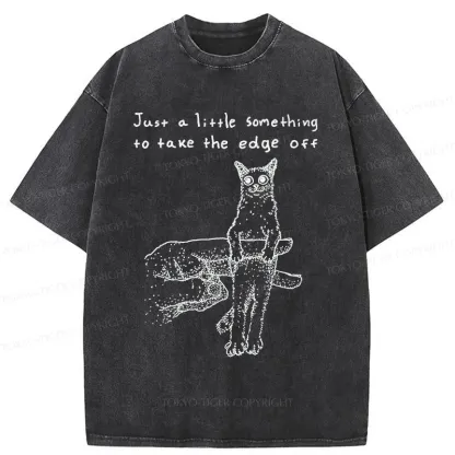 Tokyo-Tiger Catch The Cat Funny Washed T-Shirt