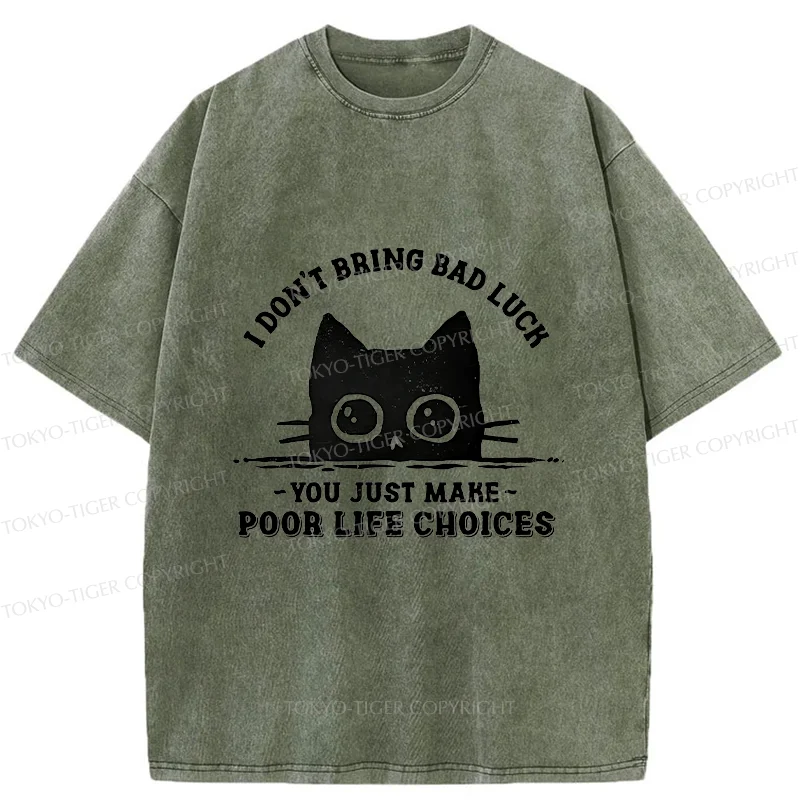Tokyo-Tiger Black Cats Don't Bring Bad Luck Washed T-Shirt