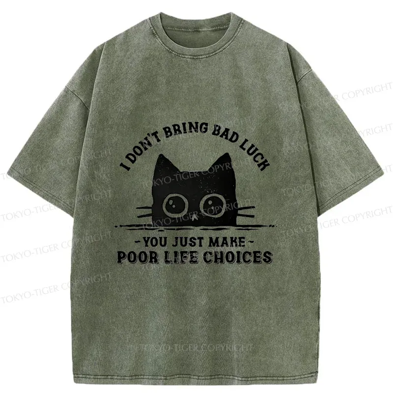 Tokyo-Tiger Black Cats Don't Bring Bad Luck Washed T-Shirt