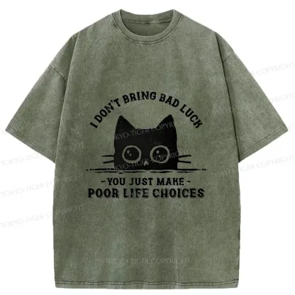 Tokyo-Tiger Black Cats Don't Bring Bad Luck Washed T-Shirt