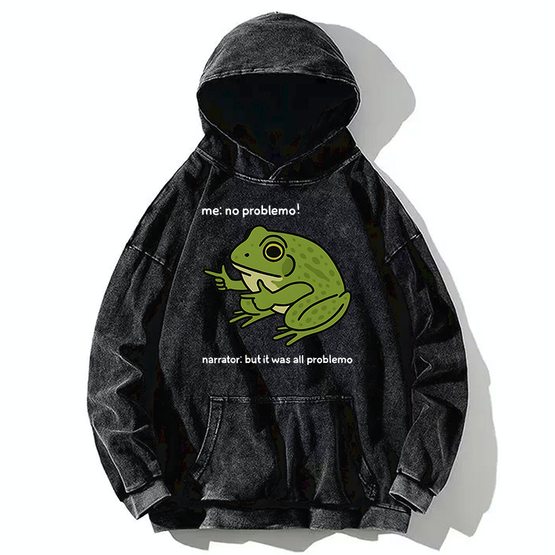 Tokyo-Tiger Stupid Frog Meme Washed Hoodie