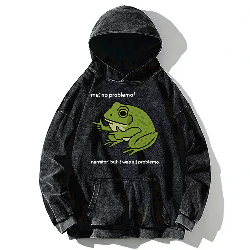 Tokyo-Tiger Stupid Frog Meme Washed Hoodie