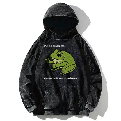 Tokyo-Tiger Stupid Frog Meme Washed Hoodie