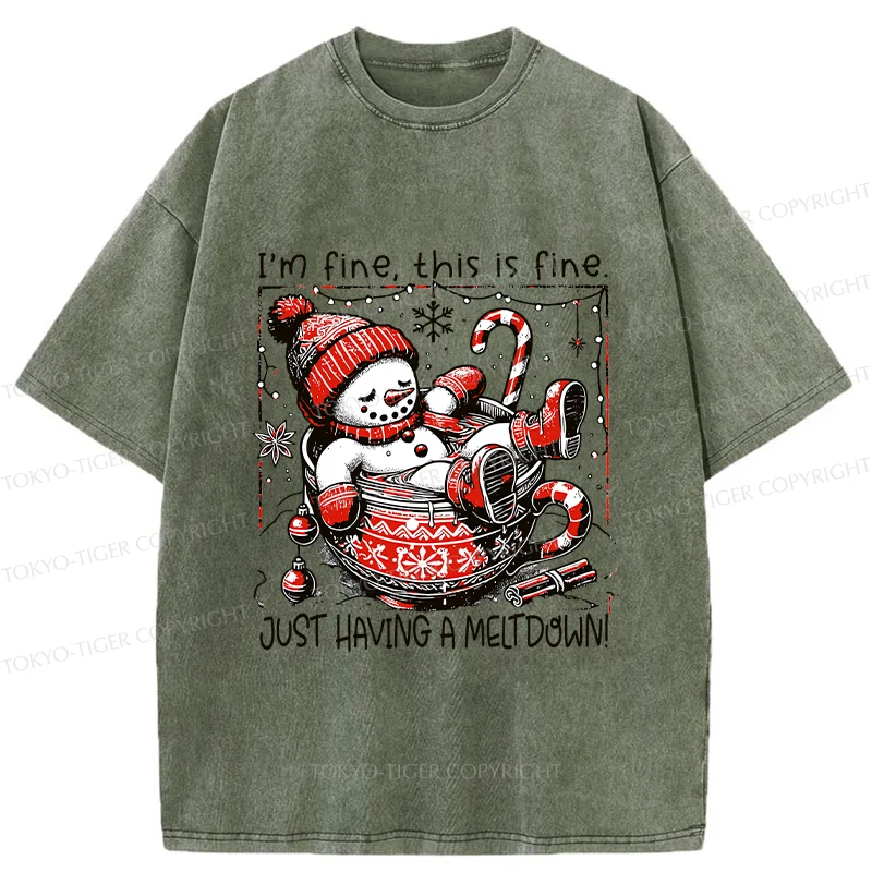 Tokyo-Tiger Christmas Disaster Washed T-Shirt
