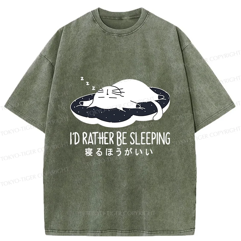 Tokyo-Tiger I'd Rather Sleep Washed T-Shirt