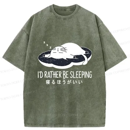 Tokyo-Tiger I'd Rather Sleep Washed T-Shirt
