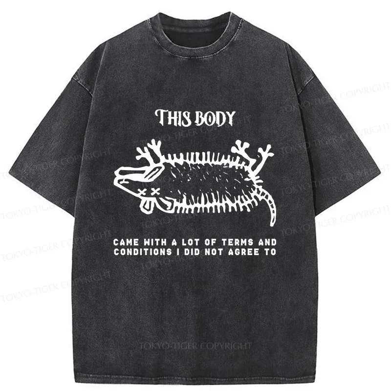 Tokyo-Tiger Funny Possum Playing Dead Washed T-Shirt