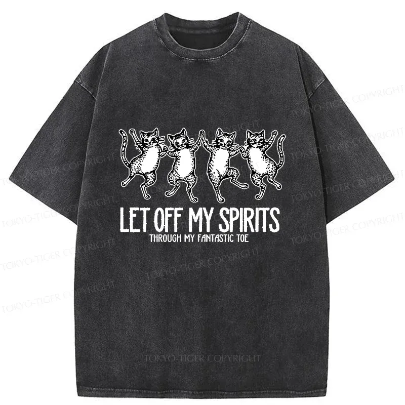 Tokyo-Tiger Dancing Cats World Washed T-Shirt