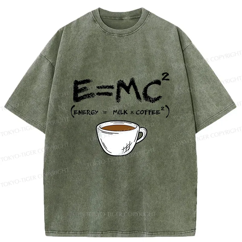 Tokyo-Tiger Coffee Formula Funny Washed T-Shirt Sale