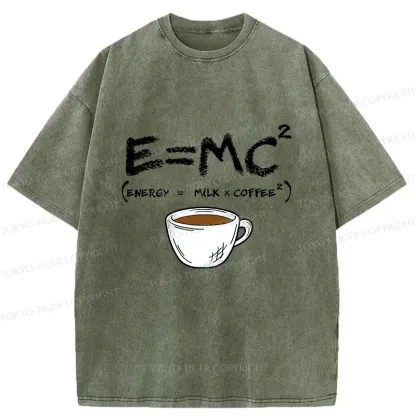 Tokyo-Tiger Coffee Formula Funny Washed T-Shirt
