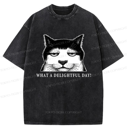 Tokyo-Tiger The World-Weary Cat Washed T-Shirt