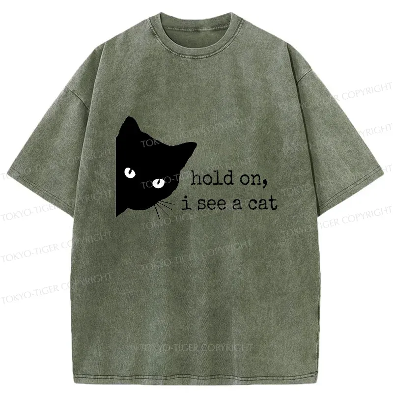 Tokyo-Tiger I Am Attracted To Cats Washed T-Shirt