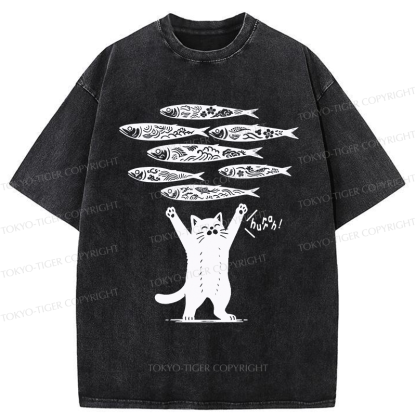 Tokyo-Tiger The Lucky Cat Washed T-Shirt