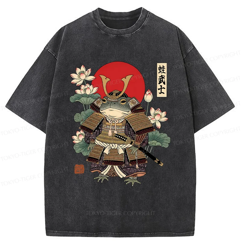 Tokyo-Tiger Traditional Frog Samurai Washed T-Shirt