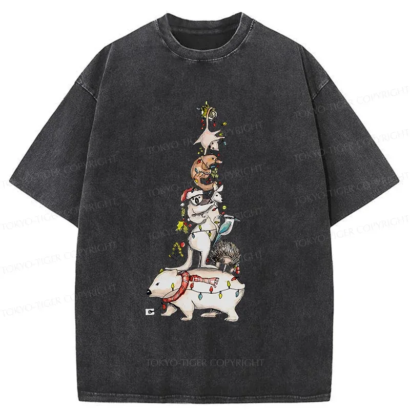 Tokyo-Tiger Australian Christmas Tree Washed T-Shirt Sale