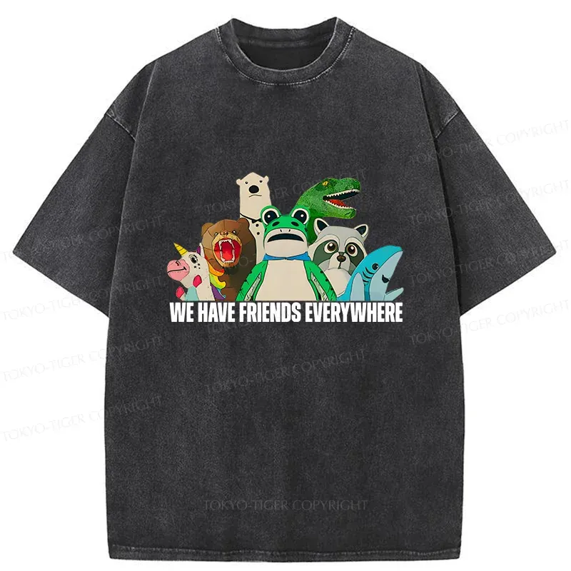 Tokyo-Tiger Frog Doll Costume Washed T-Shirt