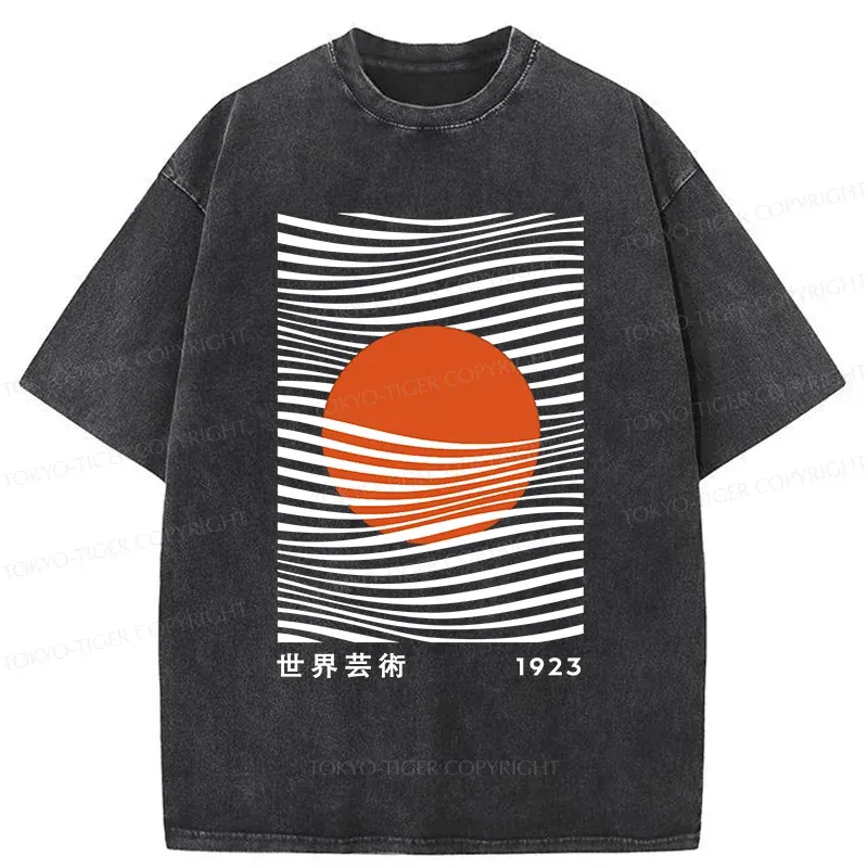 Tokyo-Tiger Minimalist Art Sun Washed T-Shirt