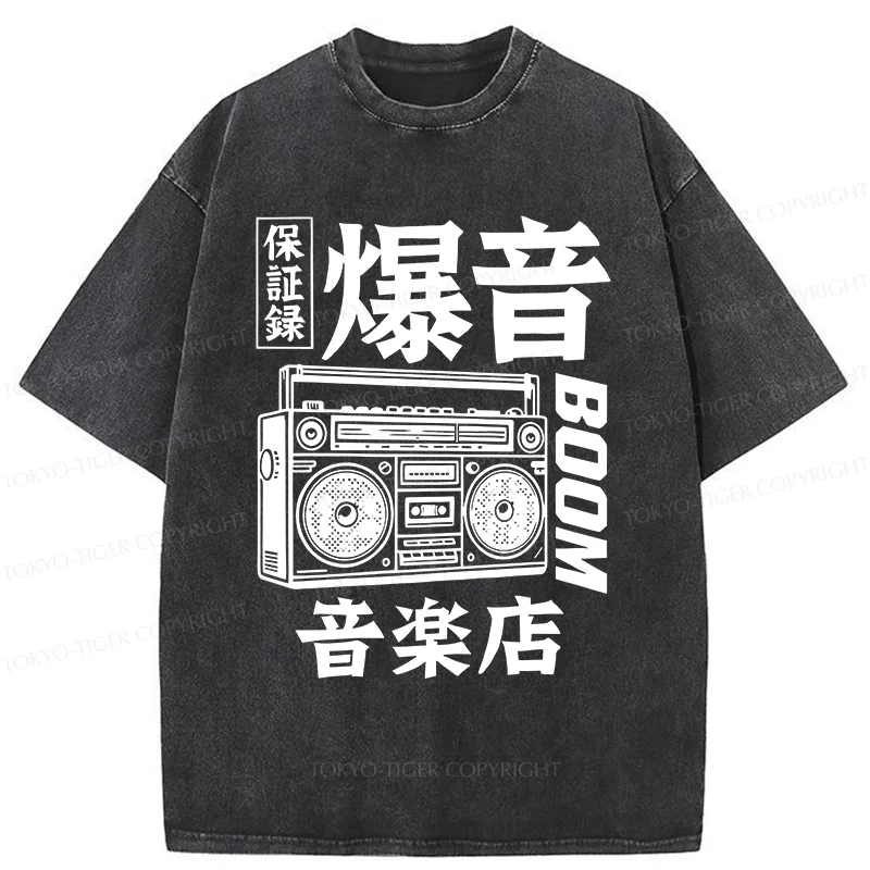 Tokyo-Tiger Retro Radio Washed T-Shirt