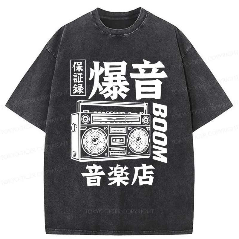 Tokyo-Tiger Retro Radio Washed T-Shirt