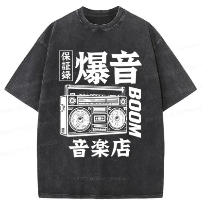 Tokyo-Tiger Retro Radio Washed T-Shirt